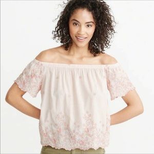 Pink off shoulder blouse